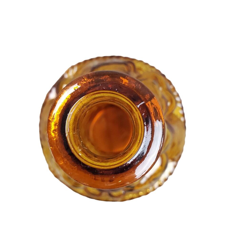 Vintage Amber Glass Fruit Basket Decanter Home Decor Adult's 11" Genie Bottle - Picture 2 of 5